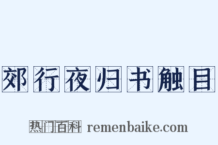 郊行夜归书触目是什么意思的图片